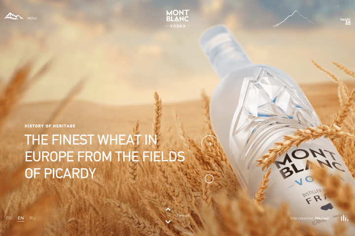Vodka MontBlanc website preview